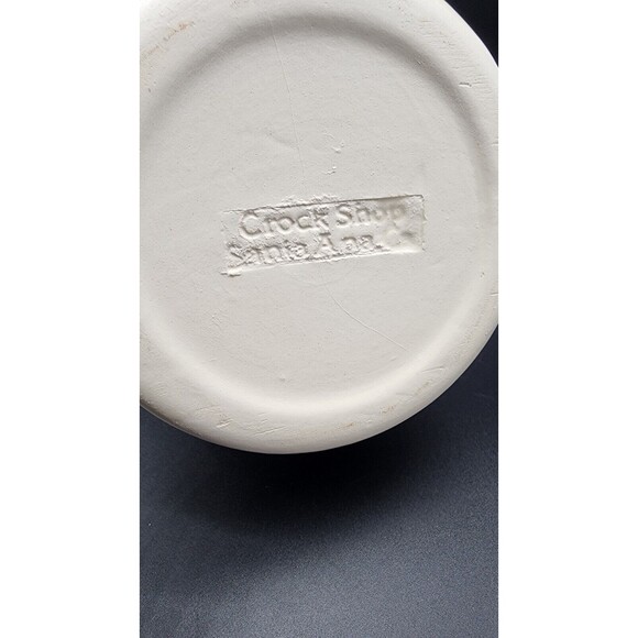 Crock Shop Santa Ana California Cookie Jar Canister with Lid Blue Green Floral - Picture 9 of 11